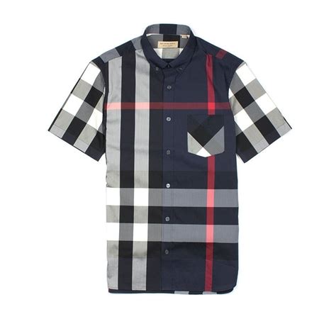 burberry navy check short sleeve shirt mens|burberry shirts for men outlet.